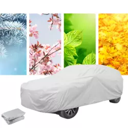 Чохол для автомобіля преміум-класу сірого кольору – захист від будь-якої погоди (розмір L  XL) Чохол для автомобіля преміум-класу сірого кольору – захист від будь-якої погоди (розмір L  XL)